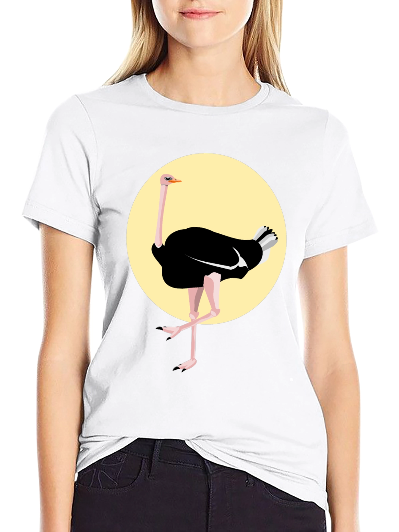 Ostrich Graphic Tee - Black Unisex Shirt