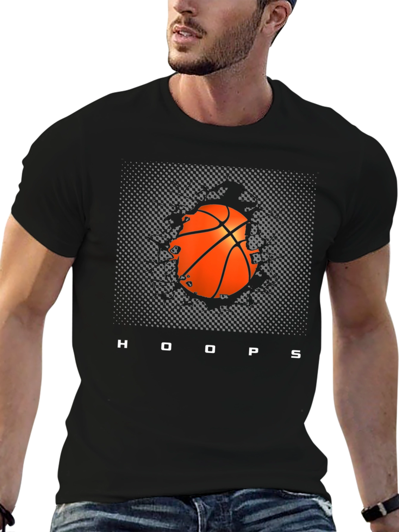 Hoops Graphic Tee: Basketball Design