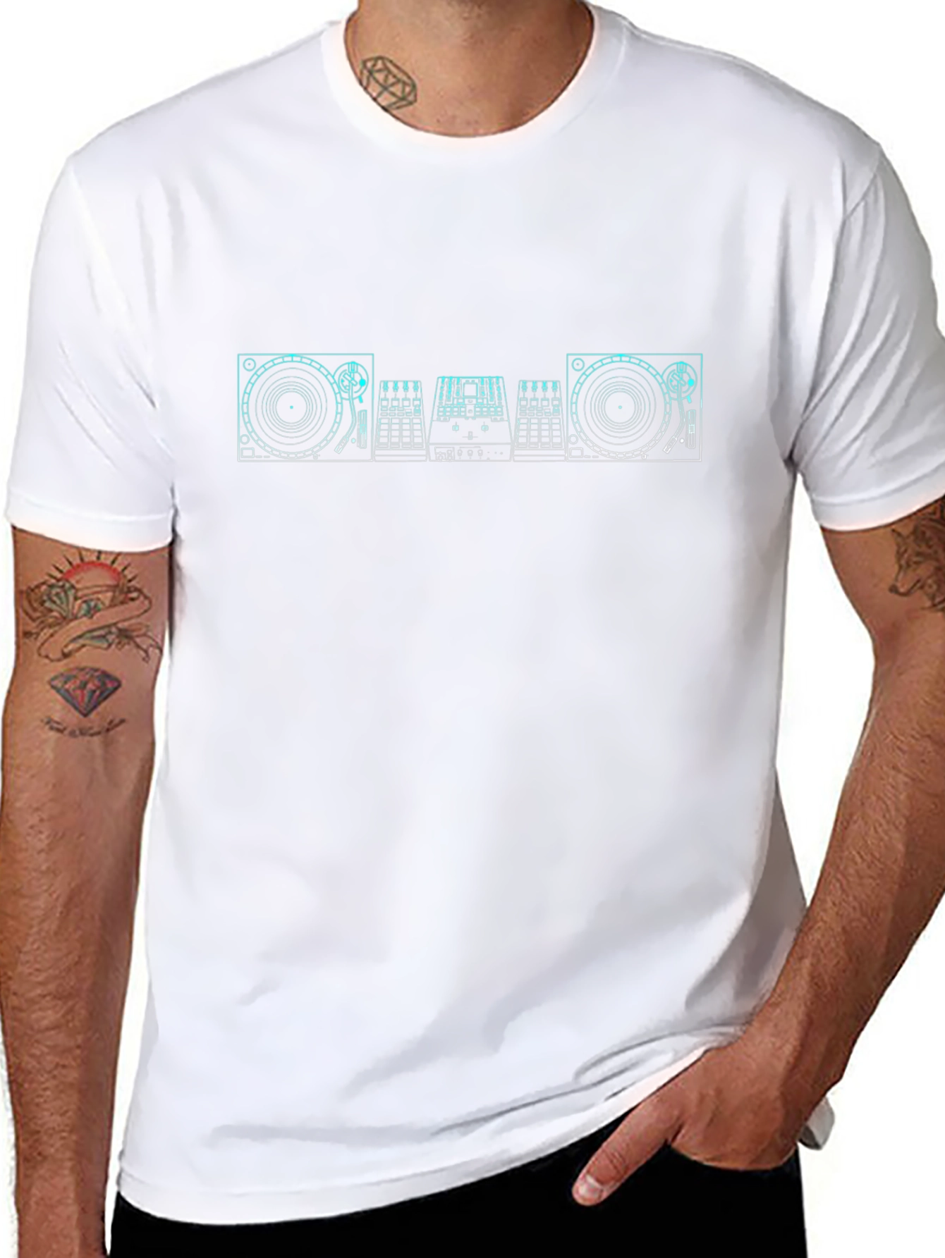 DJ Turntable Graphic Tee - Black