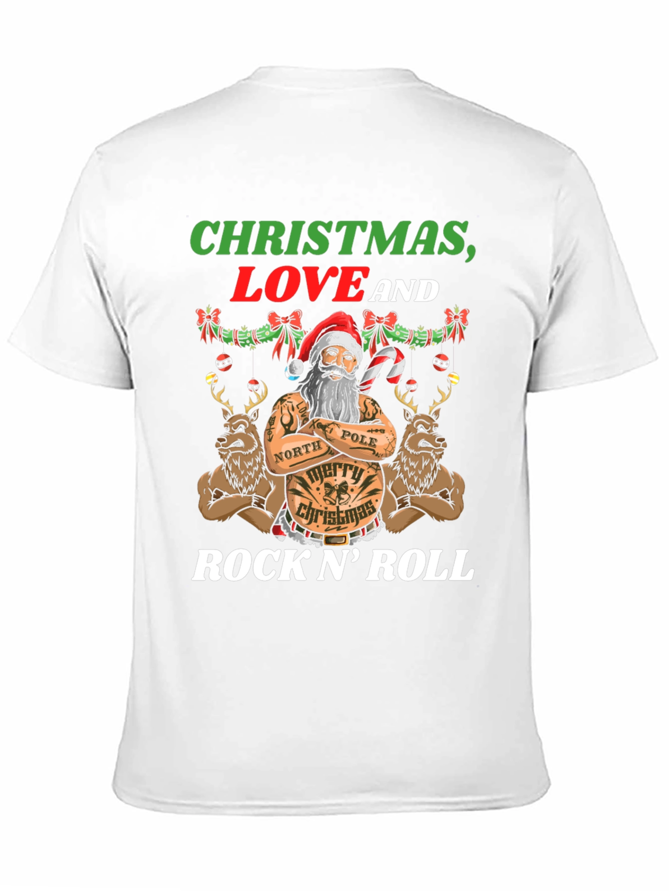 Christmas Love & Rock N Roll Graphic Tee