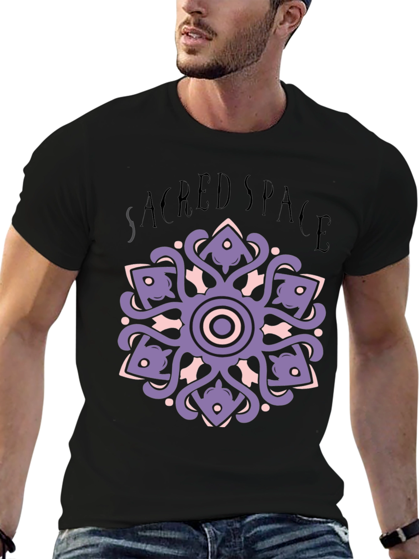 Sacred Space Mandala T-Shirt - Black