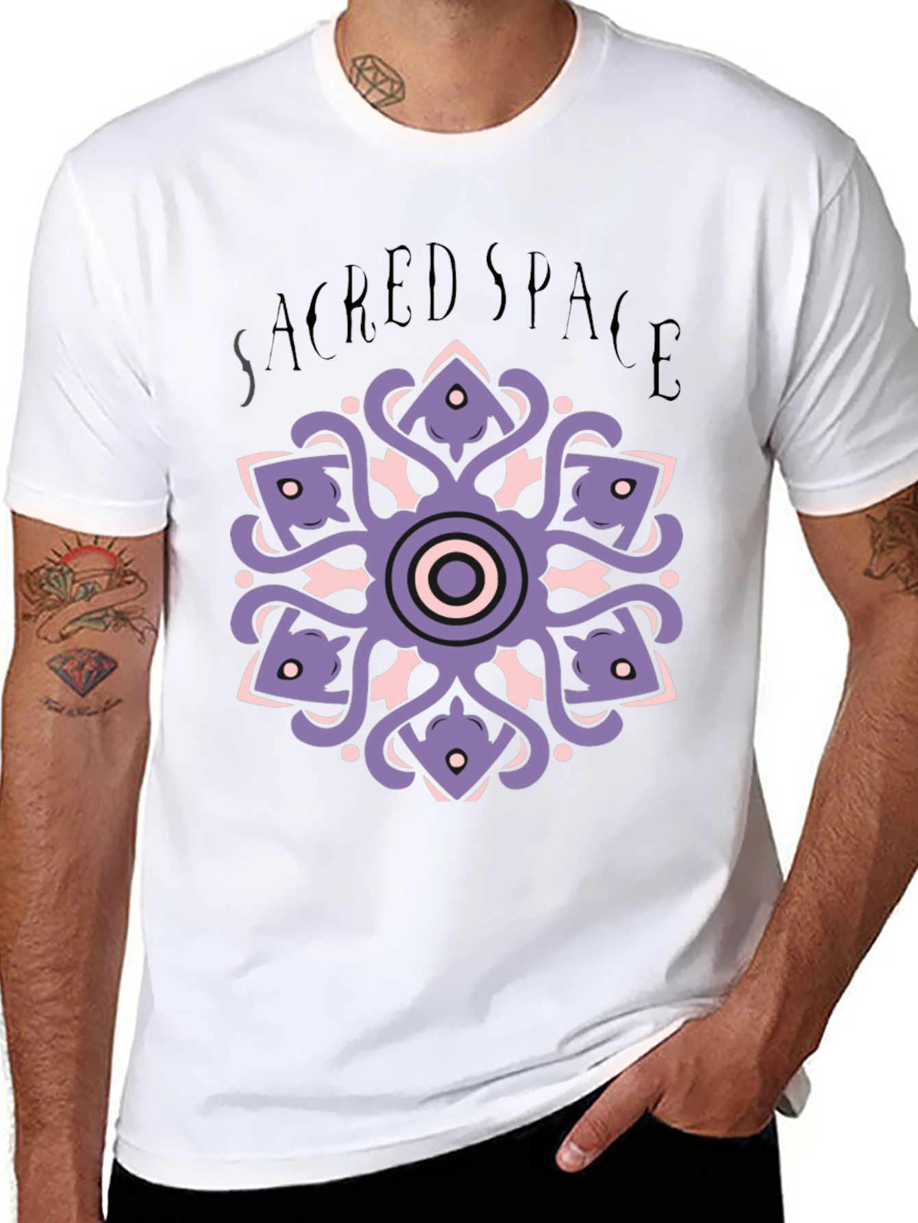 Sacred Space Mandala T-Shirt - Black
