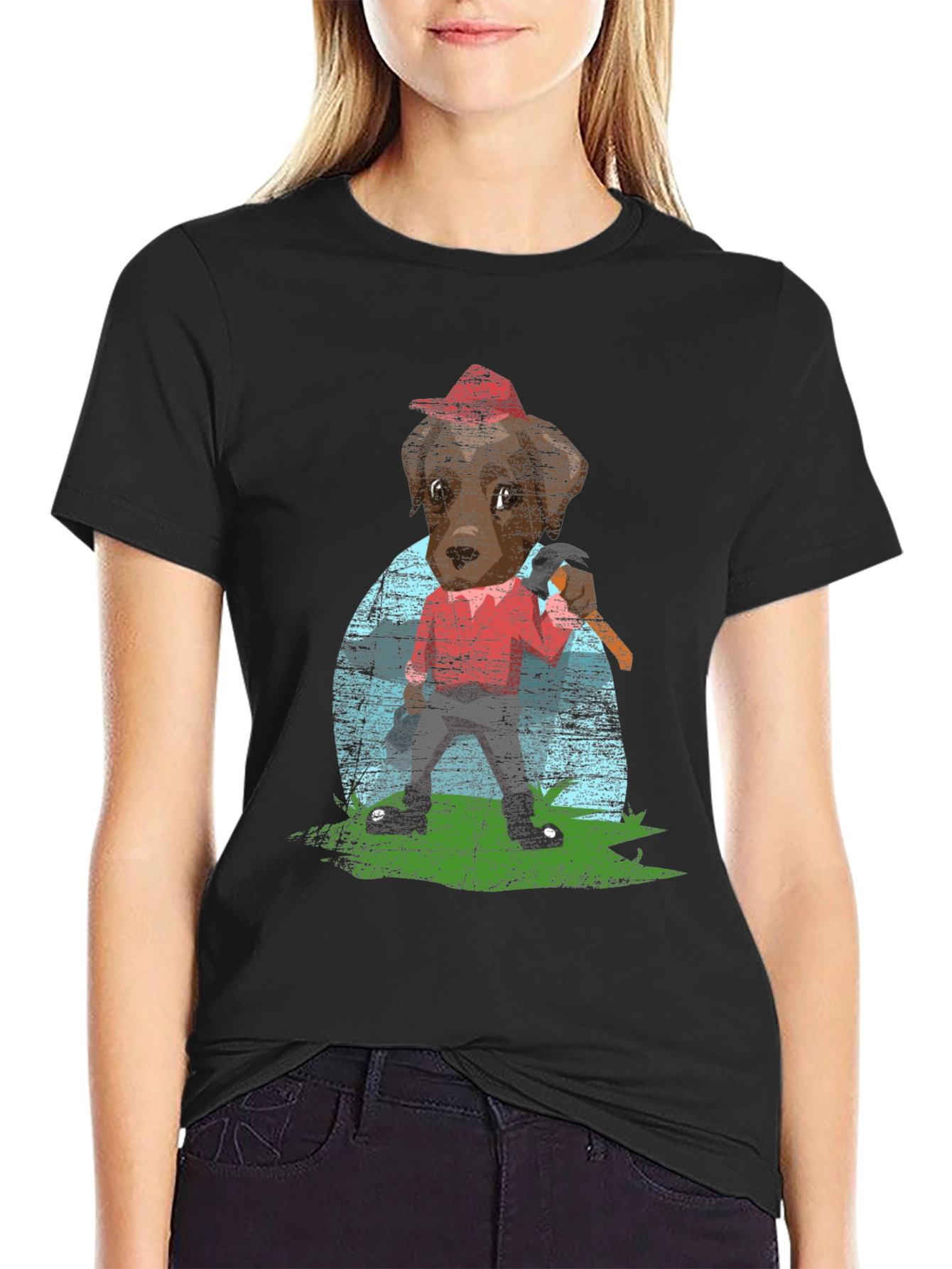 Lumberjack Dog Graphic T-Shirt