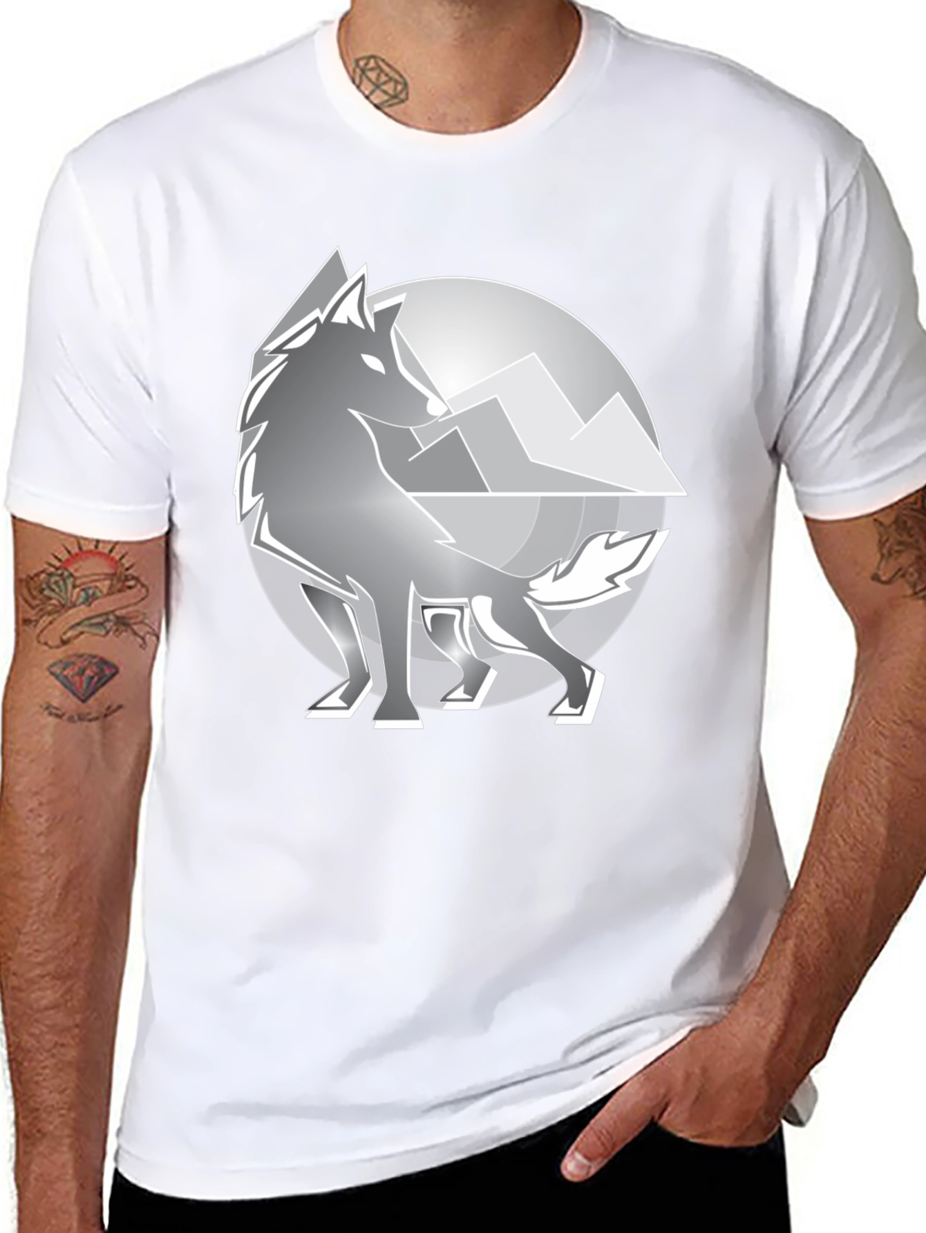 Wolf Mountain Graphic T-Shirt - Black