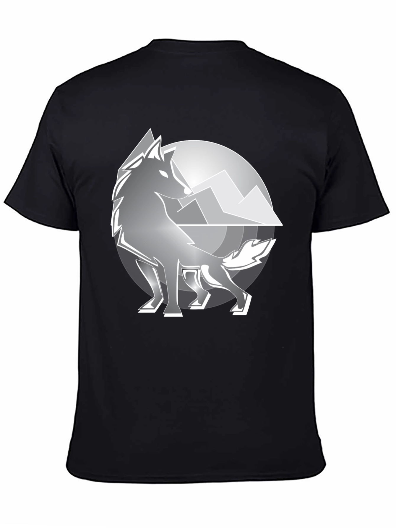Wolf Mountain Graphic T-Shirt - Black