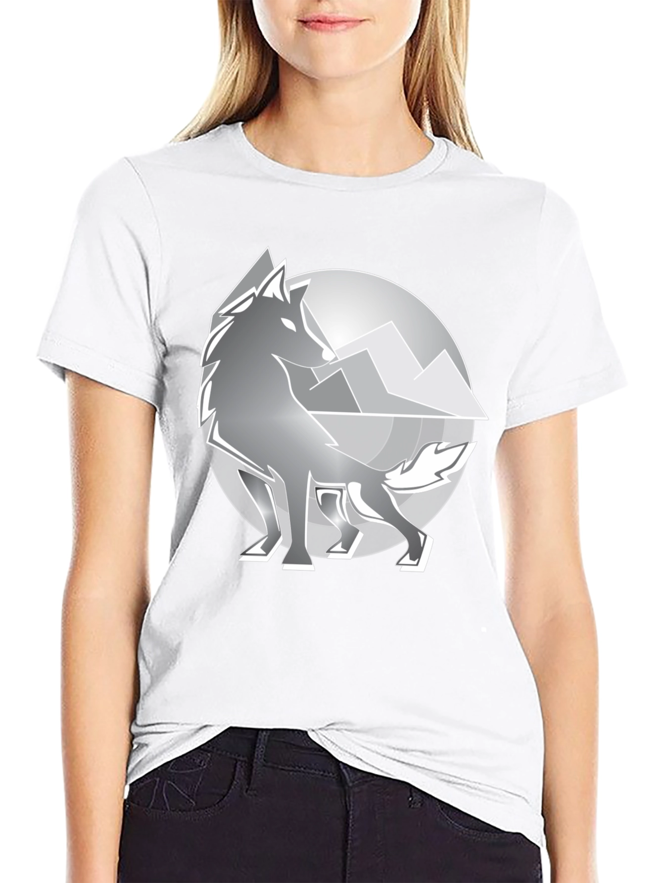 Wolf Mountain Graphic T-Shirt - Black
