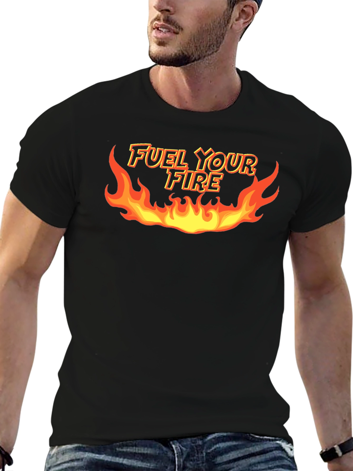 Fuel Your Fire Graphic T-Shirt - Bold Black Tee