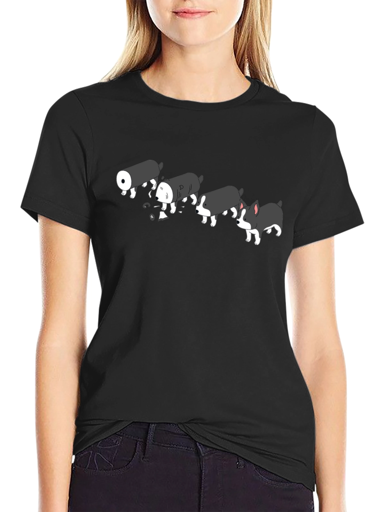 Sushi Dog Black T-Shirt - Funny Cute Graphic Tee