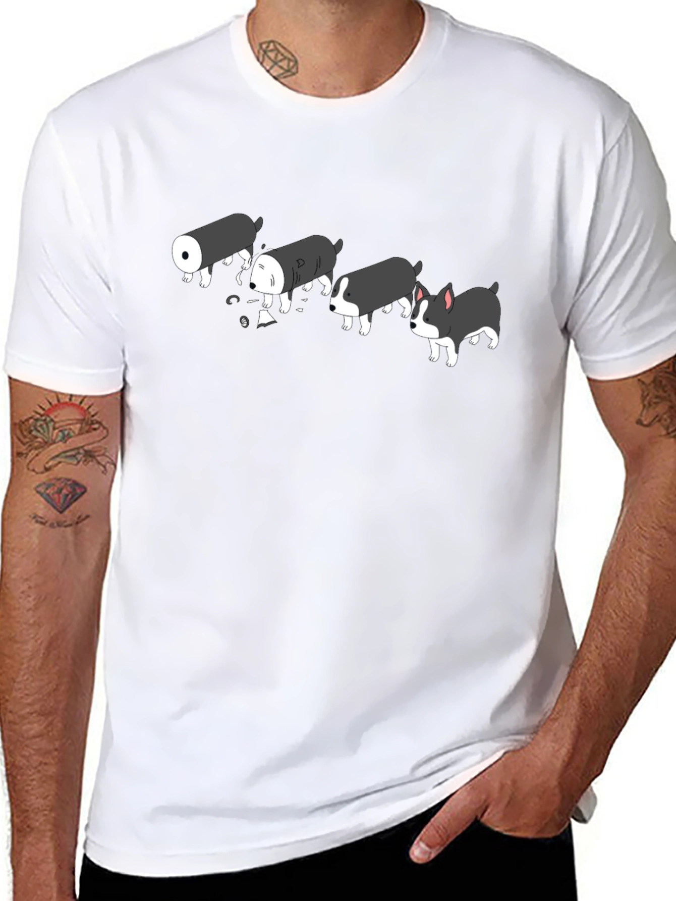 Sushi Dog Black T-Shirt - Funny Cute Graphic Tee