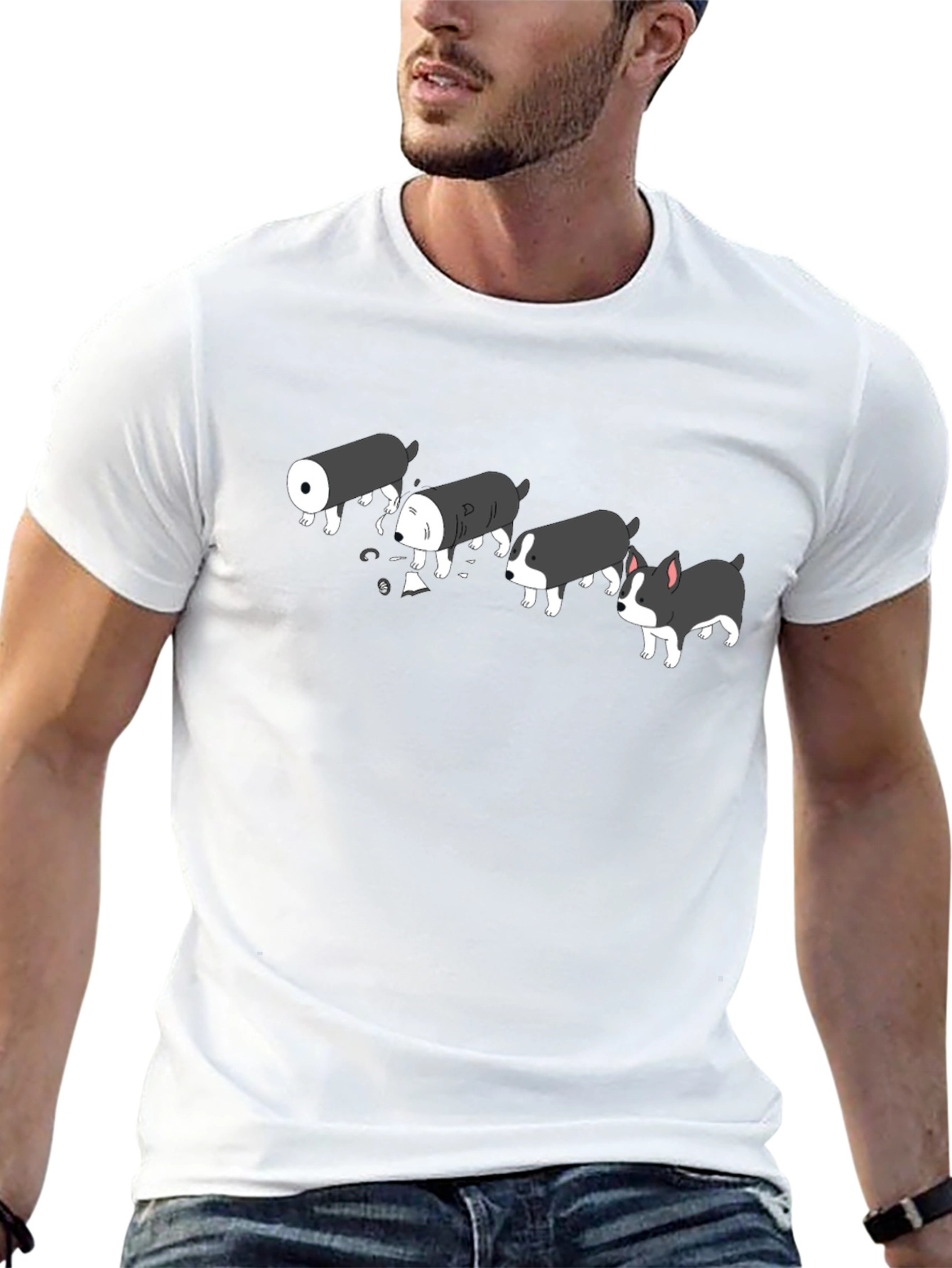 Sushi Dog Black T-Shirt - Funny Cute Graphic Tee