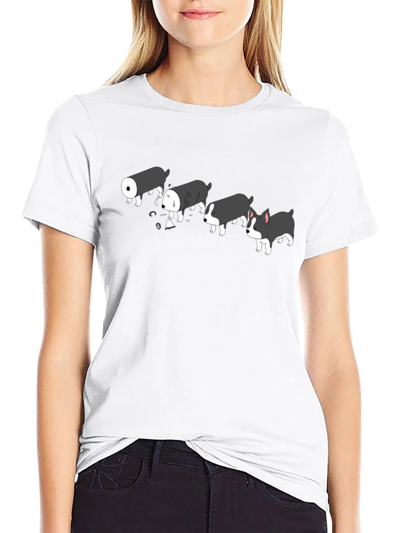 Sushi Dog Black T-Shirt - Funny Cute Graphic Tee