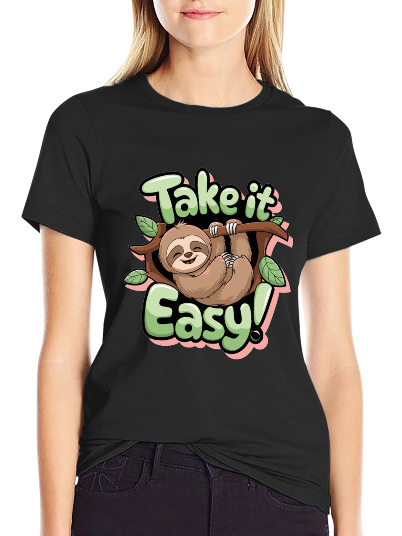 Take it Easy Sloth Graphic Tee - Relaxed Fit