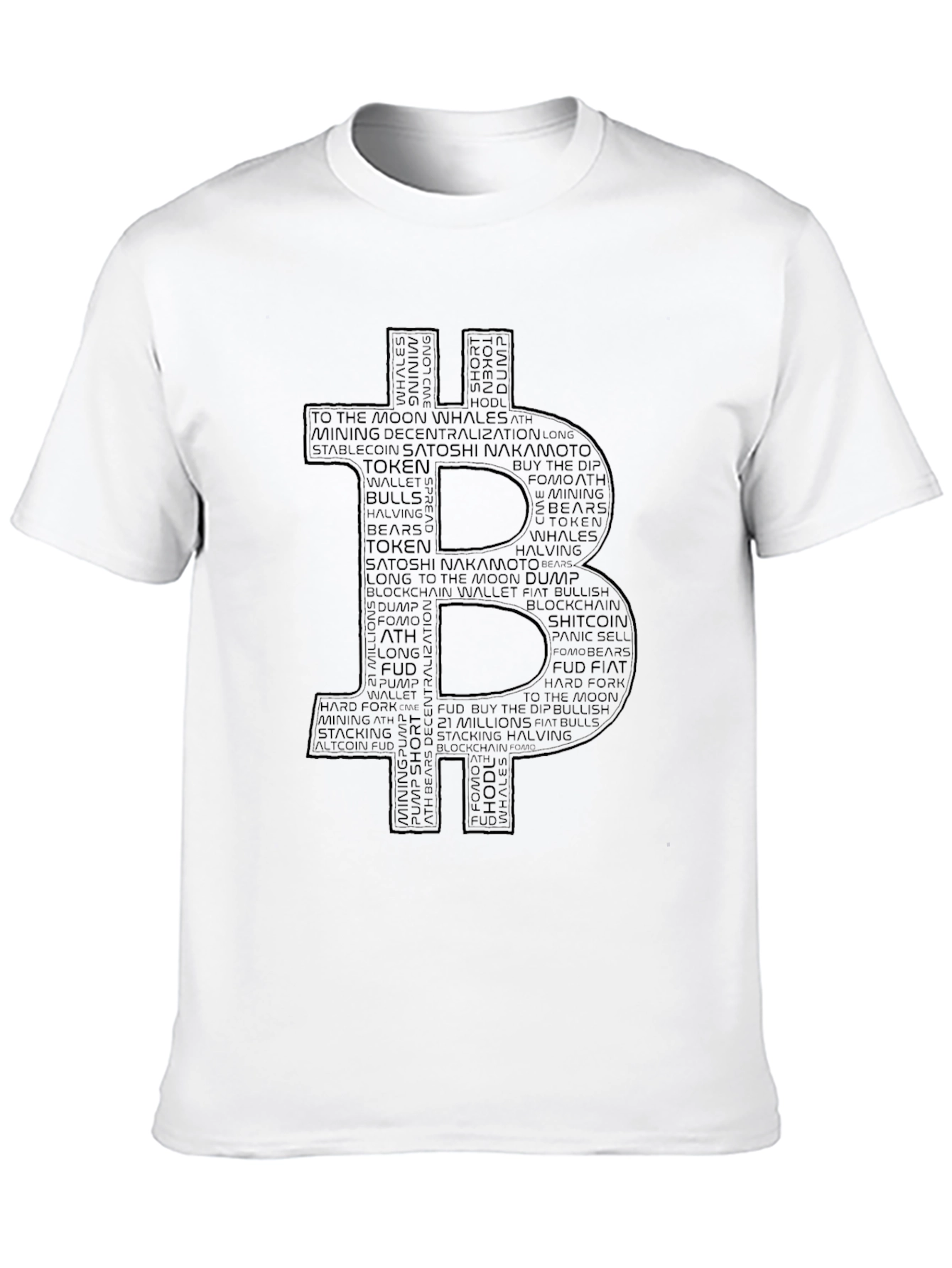Bitcoin Crypto Word Art Graphic Tee