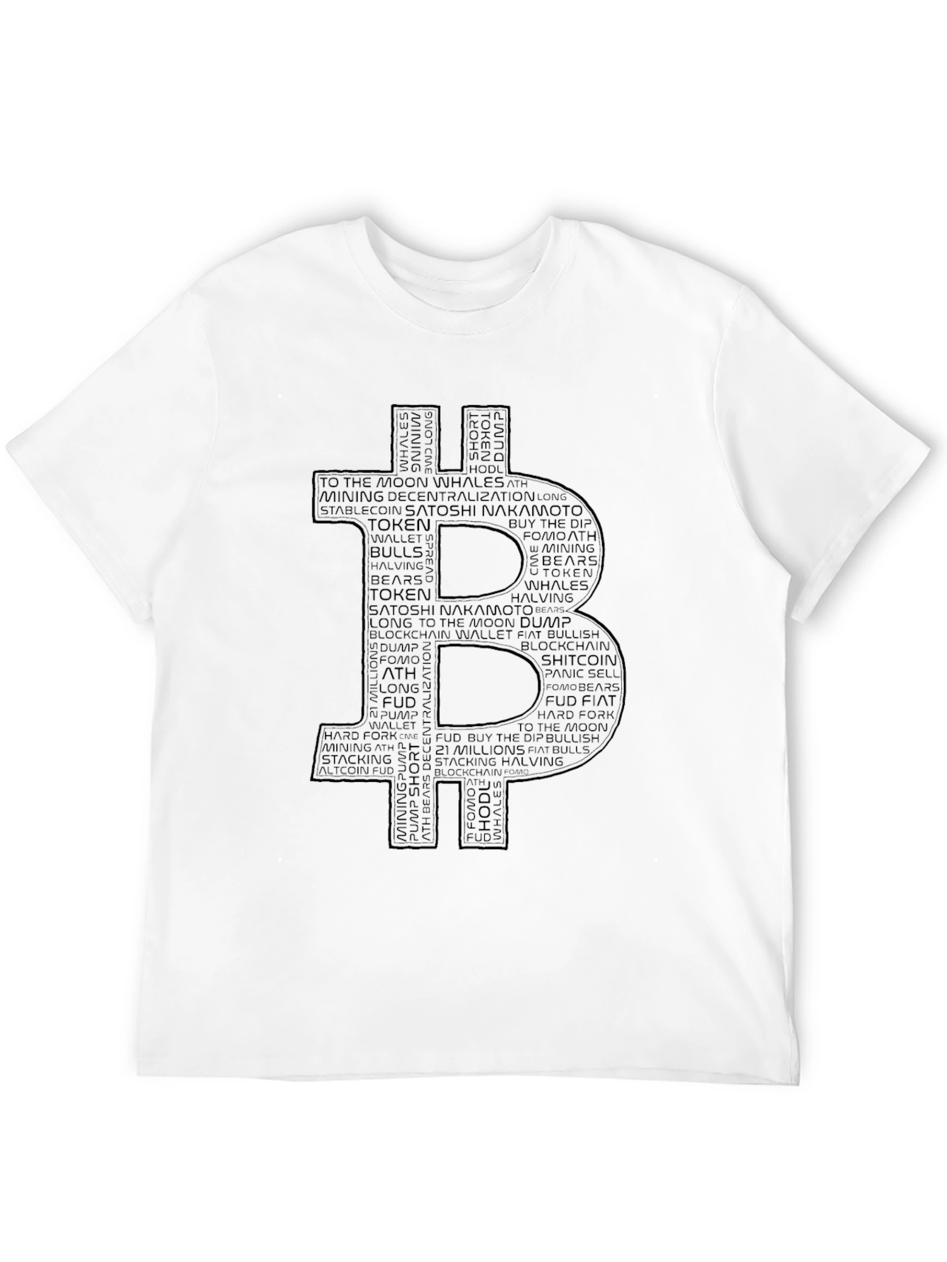 Bitcoin Crypto Word Art Graphic Tee