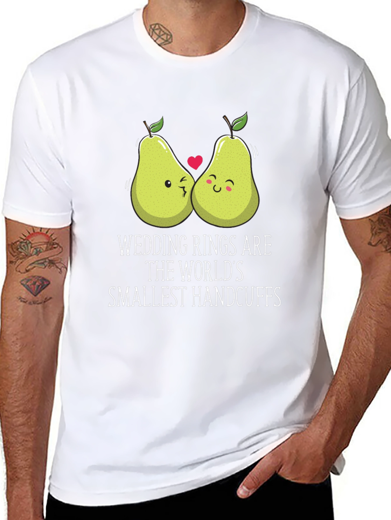 Funny Wedding Rings Handcuffs Graphic T-Shirt