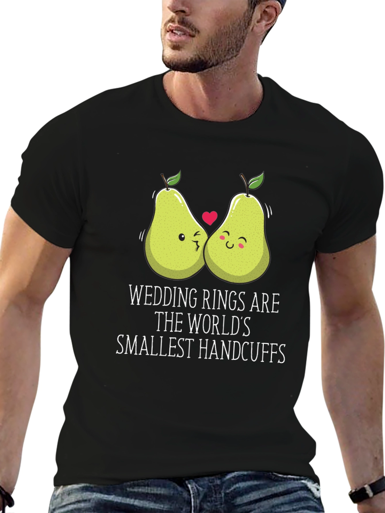 Funny Wedding Rings Handcuffs Graphic T-Shirt