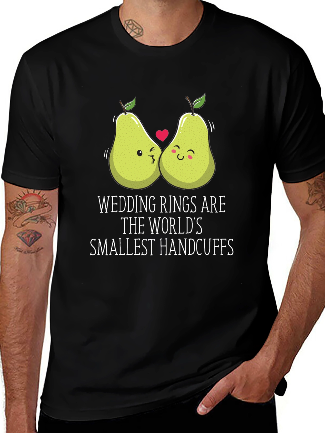 Funny Wedding Rings Handcuffs Graphic T-Shirt