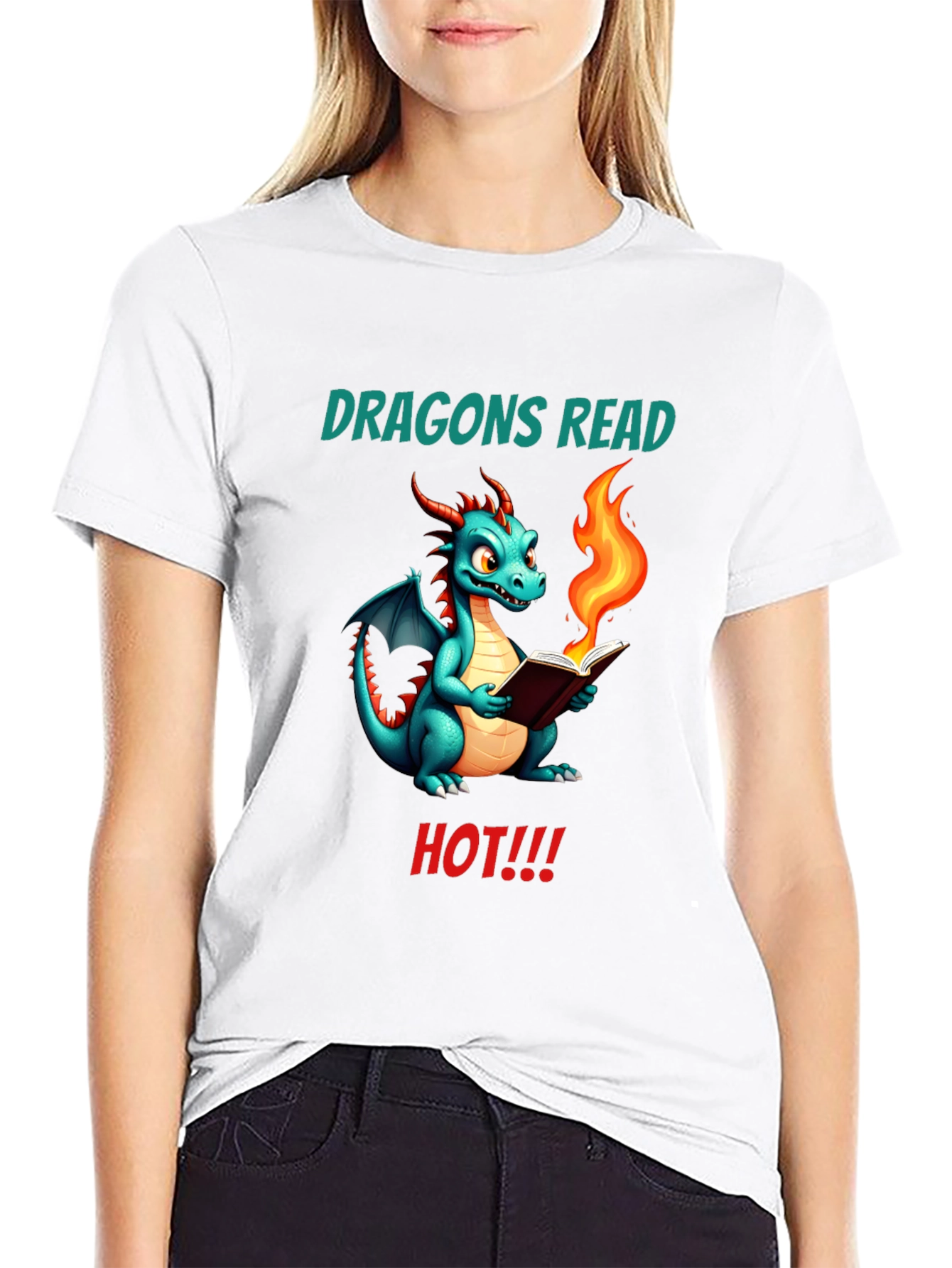Dragon Reads Hot T-Shirt