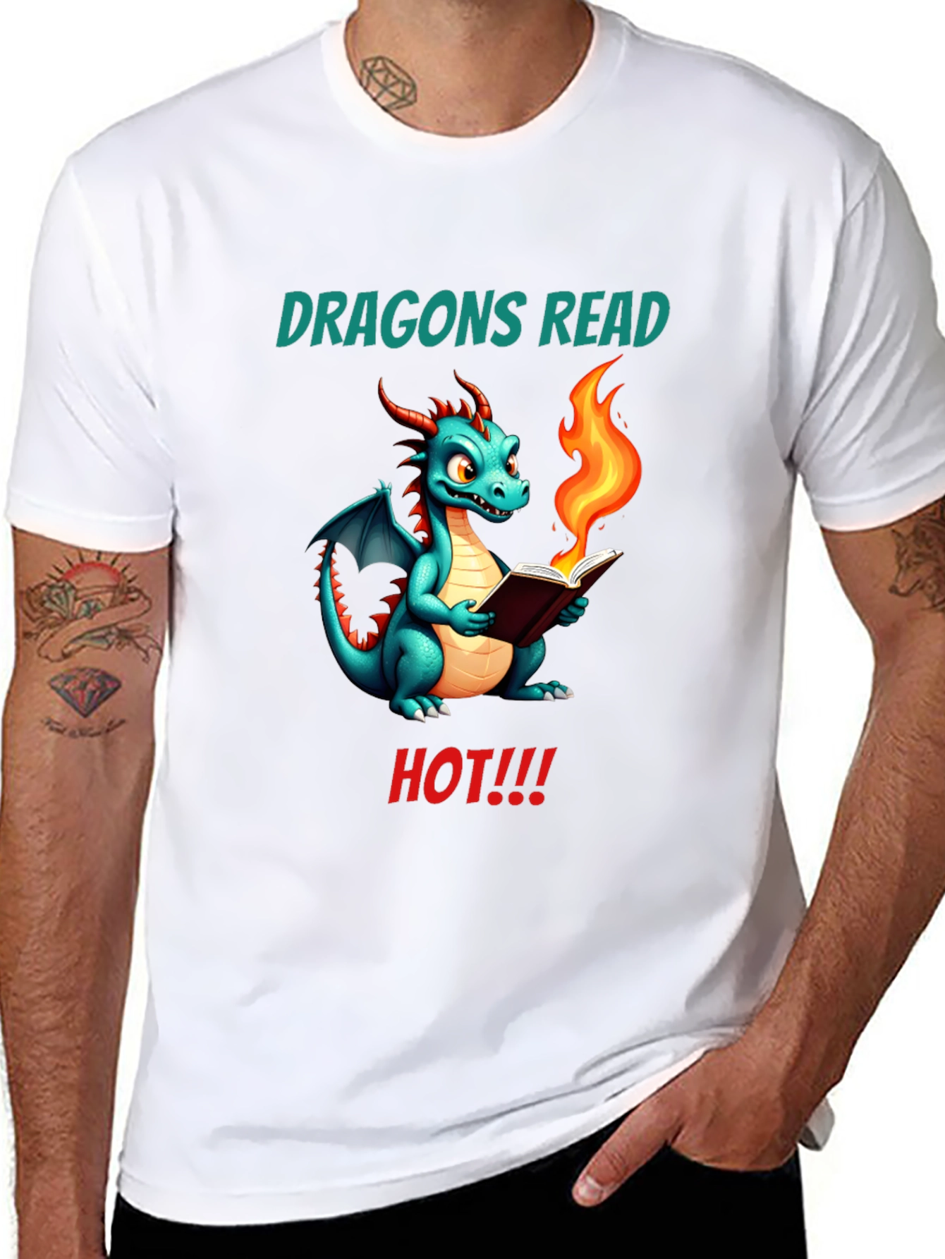 Dragon Reads Hot T-Shirt