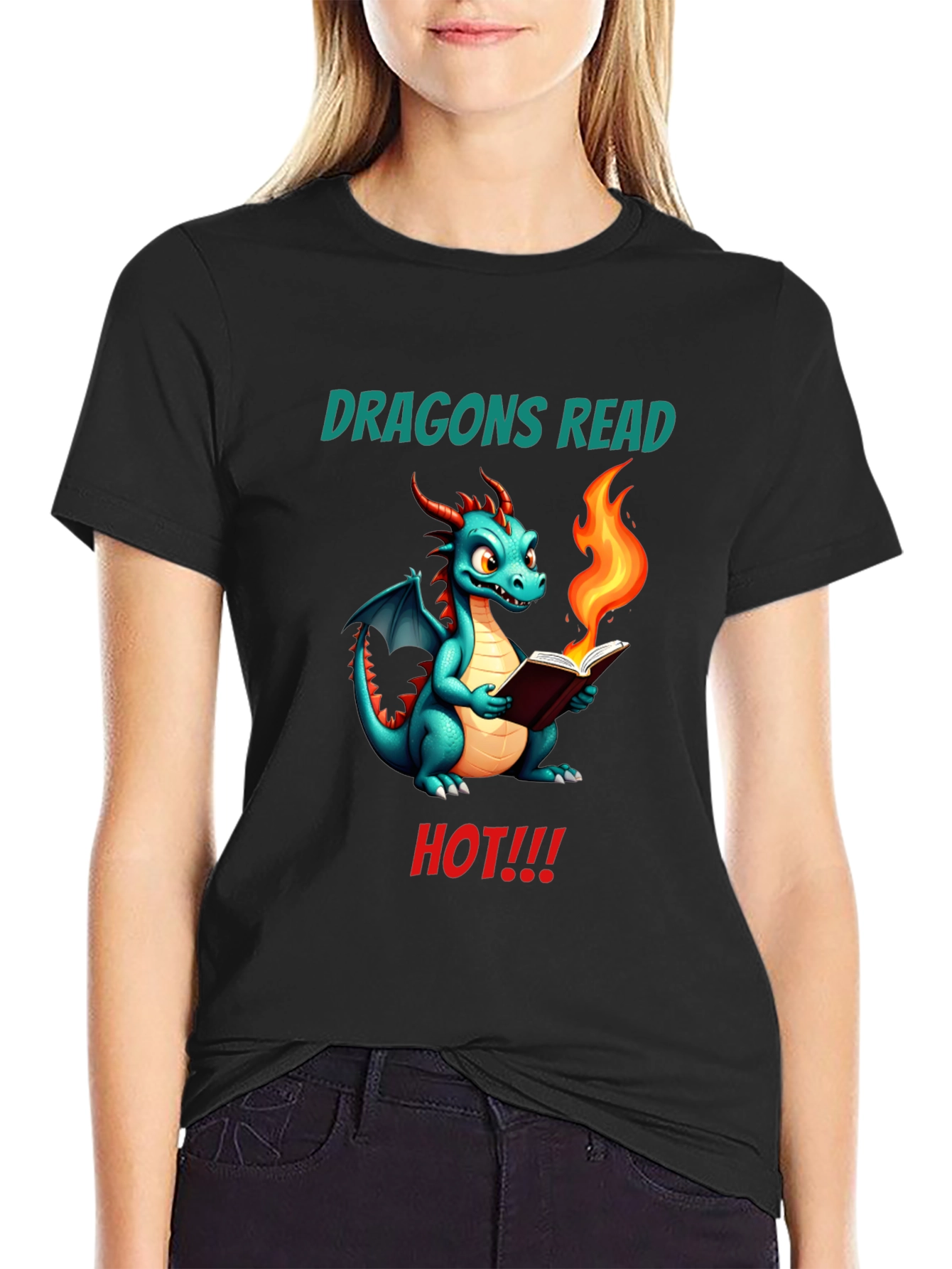 Dragon Reads Hot T-Shirt