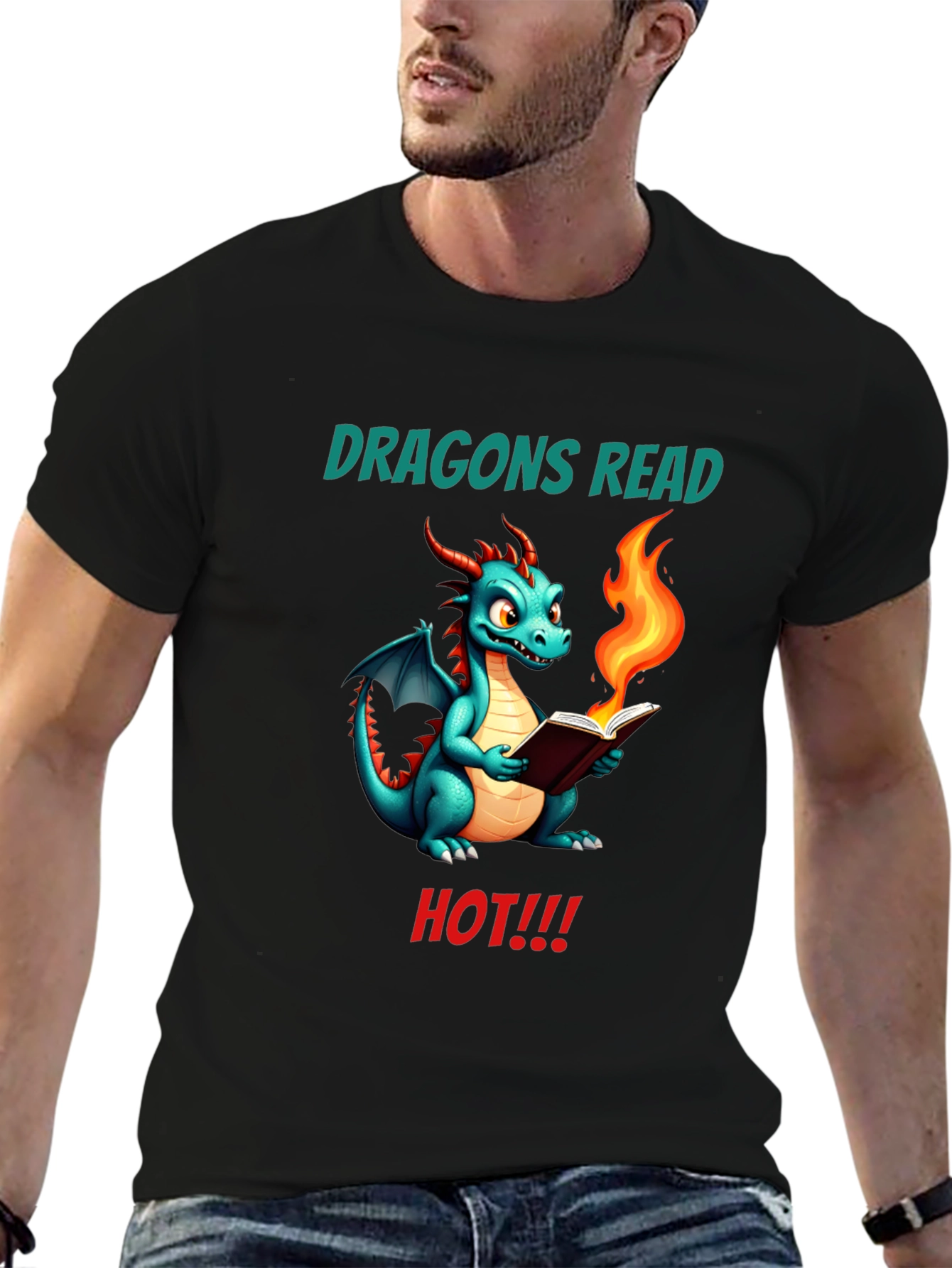 Dragon Reads Hot T-Shirt