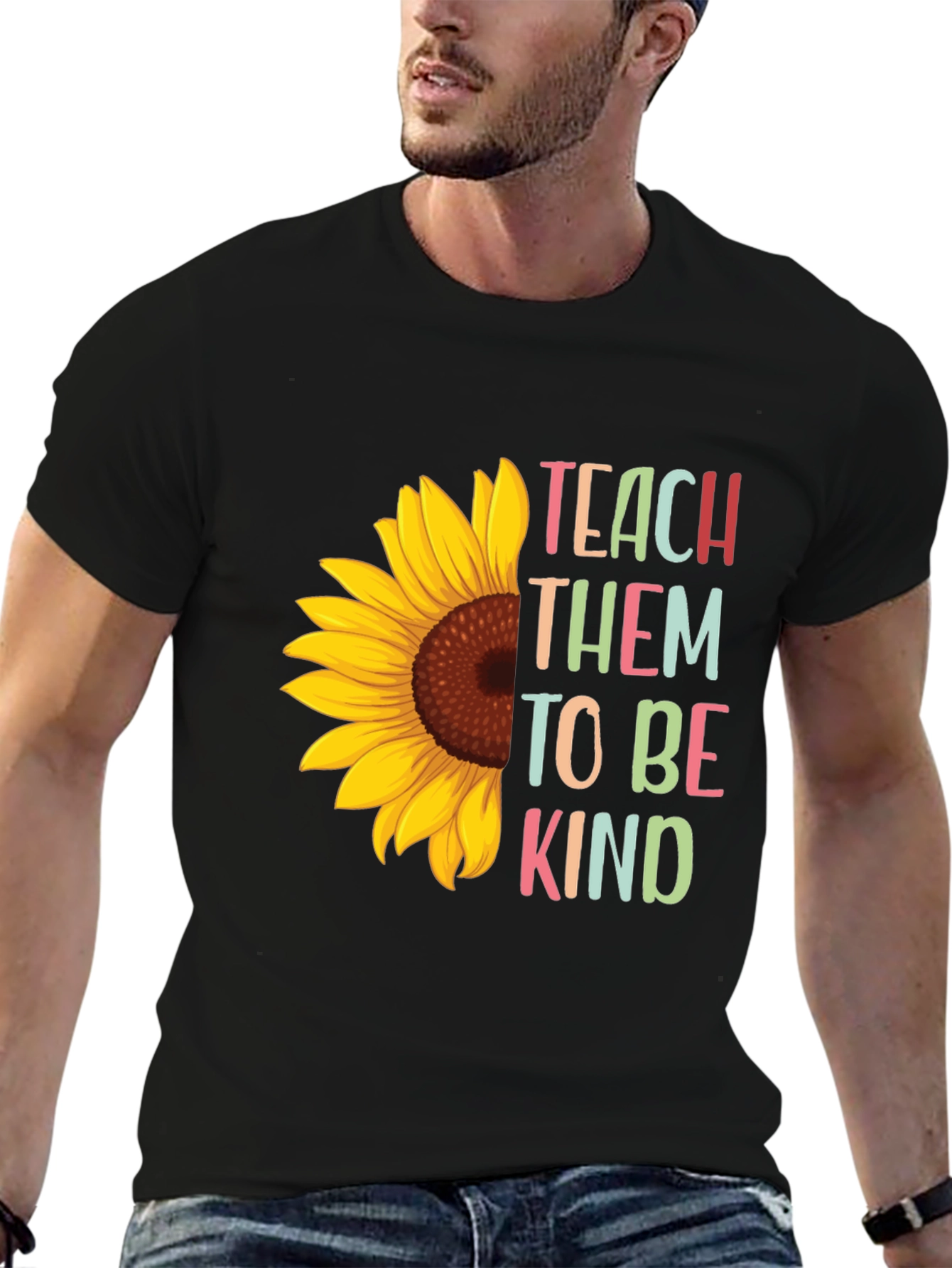 Teach Them to be Kind Sunflower Graphic Tee