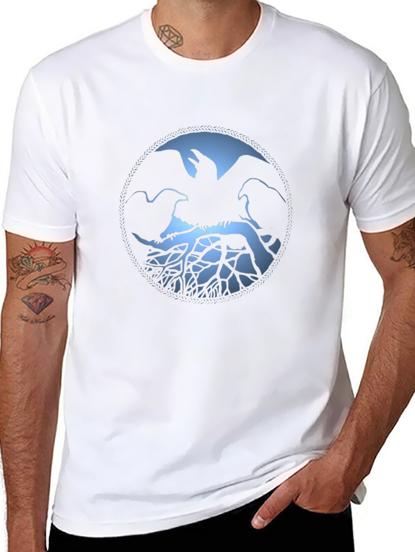 Raven Circle Graphic Tee - Mens Black T-Shirt