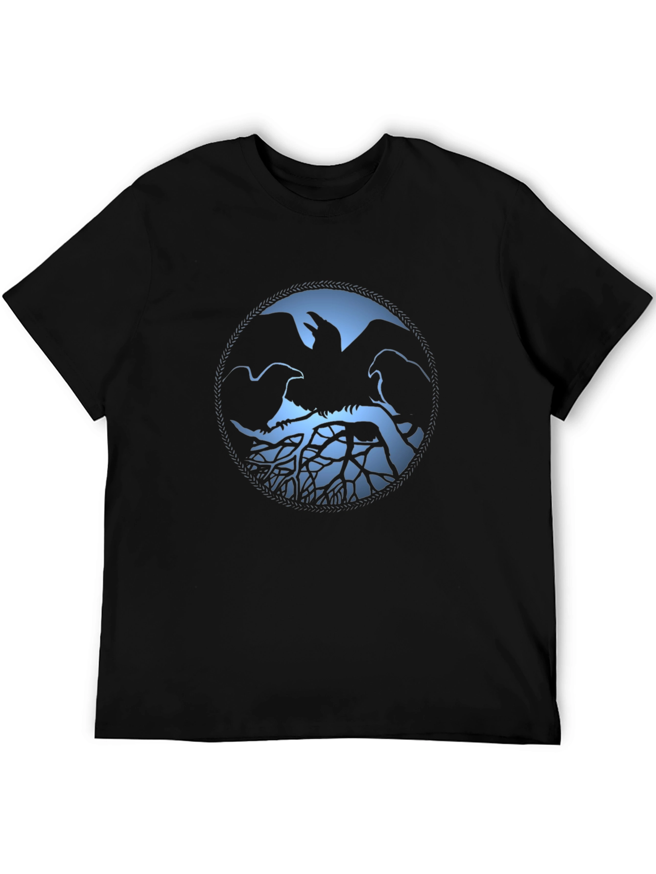 Raven Circle Graphic Tee - Mens Black T-Shirt
