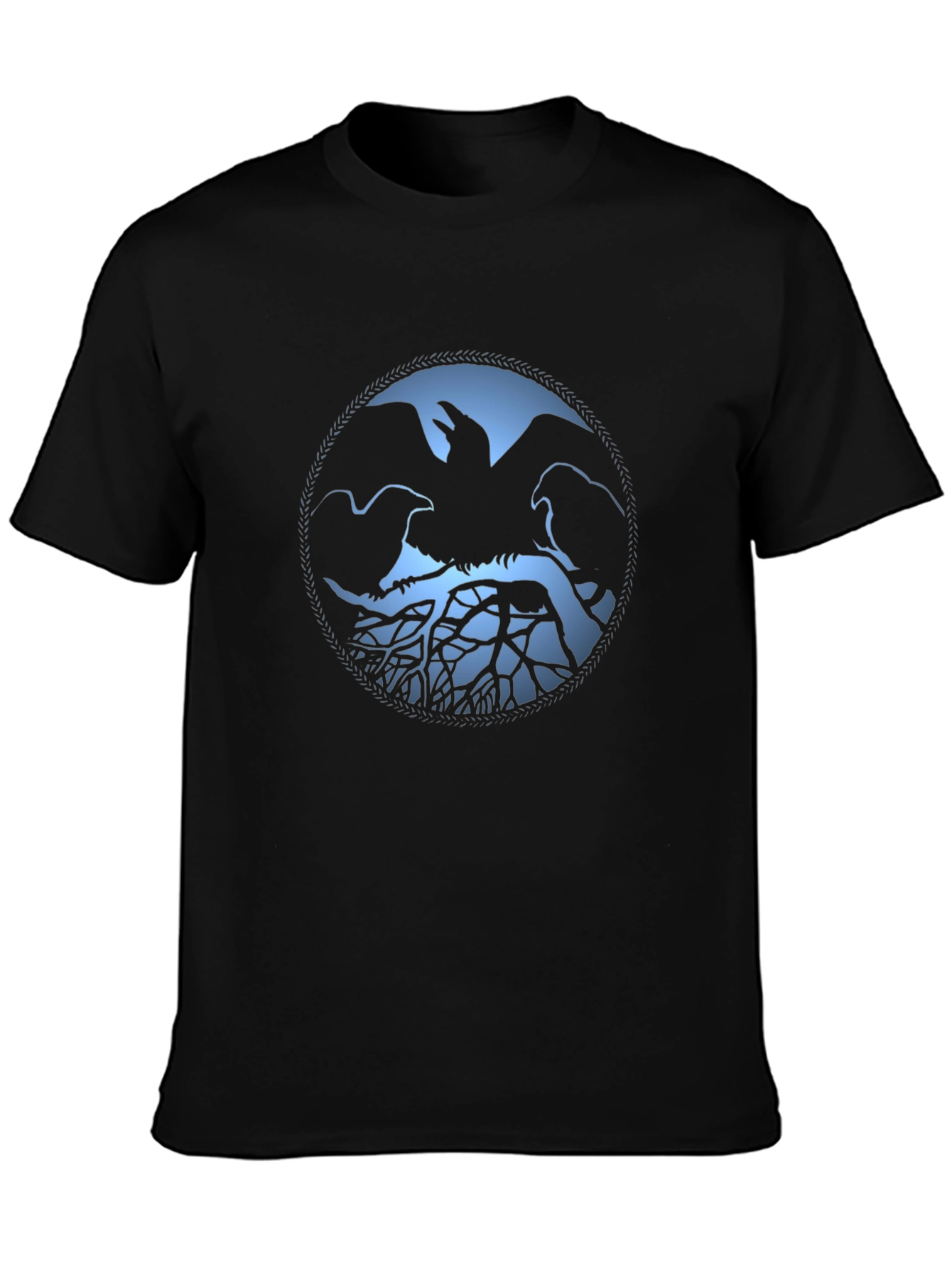 Raven Circle Graphic Tee - Mens Black T-Shirt