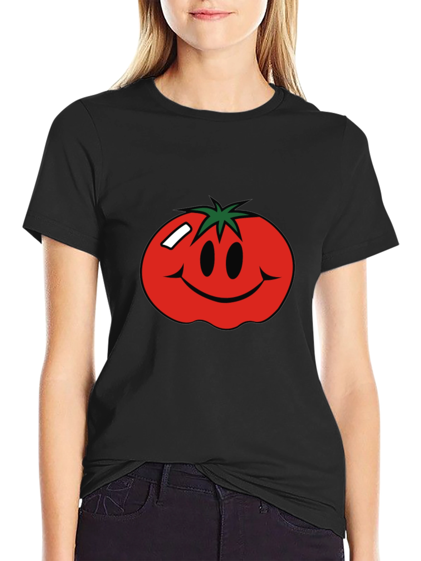 Tomato Smiley Face Graphic T-Shirt