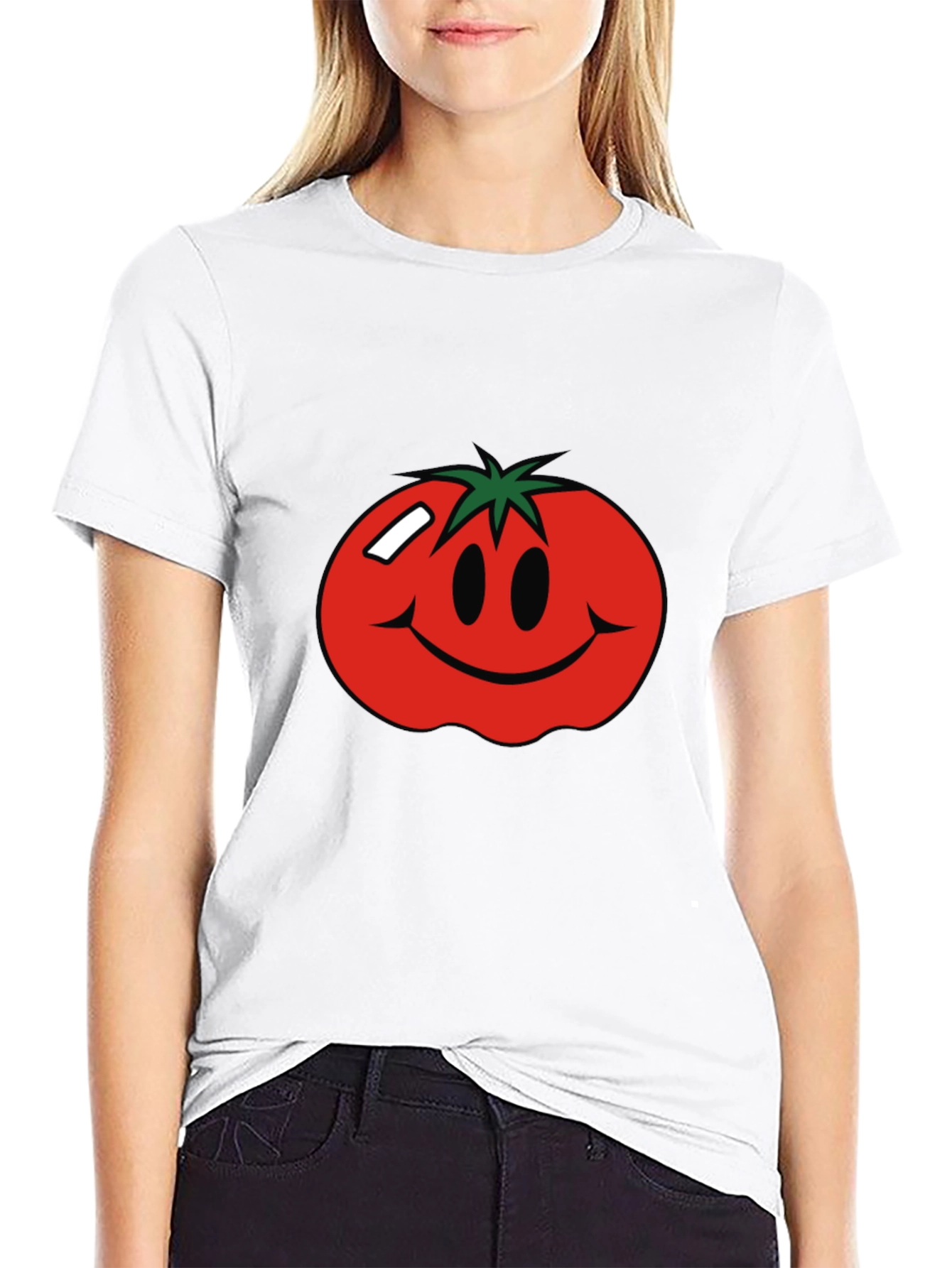 Tomato Smiley Face Graphic T-Shirt