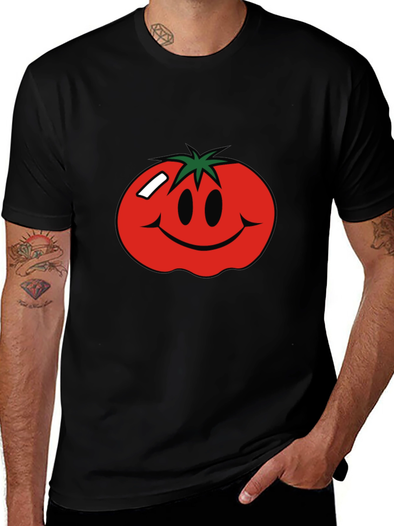 Tomato Smiley Face Graphic T-Shirt