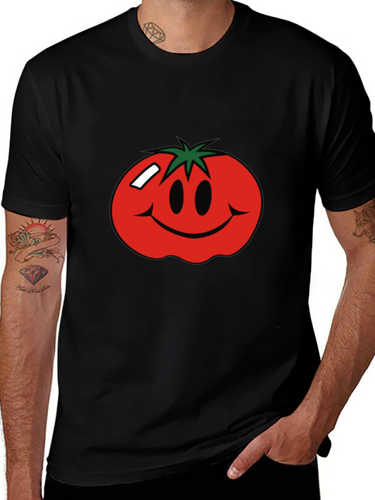 Tomato Smiley Face Graphic T-Shirt