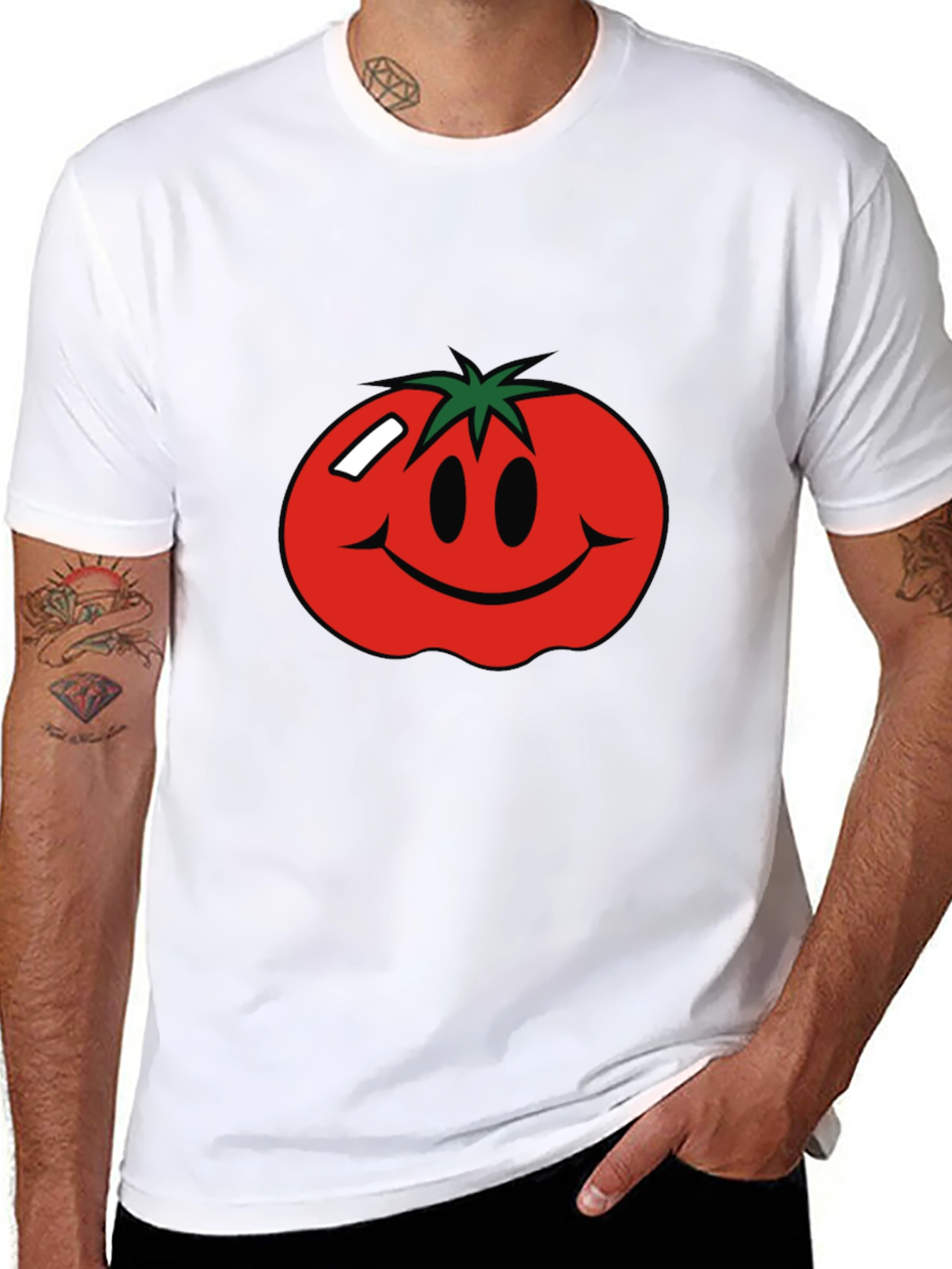 Tomato Smiley Face Graphic T-Shirt