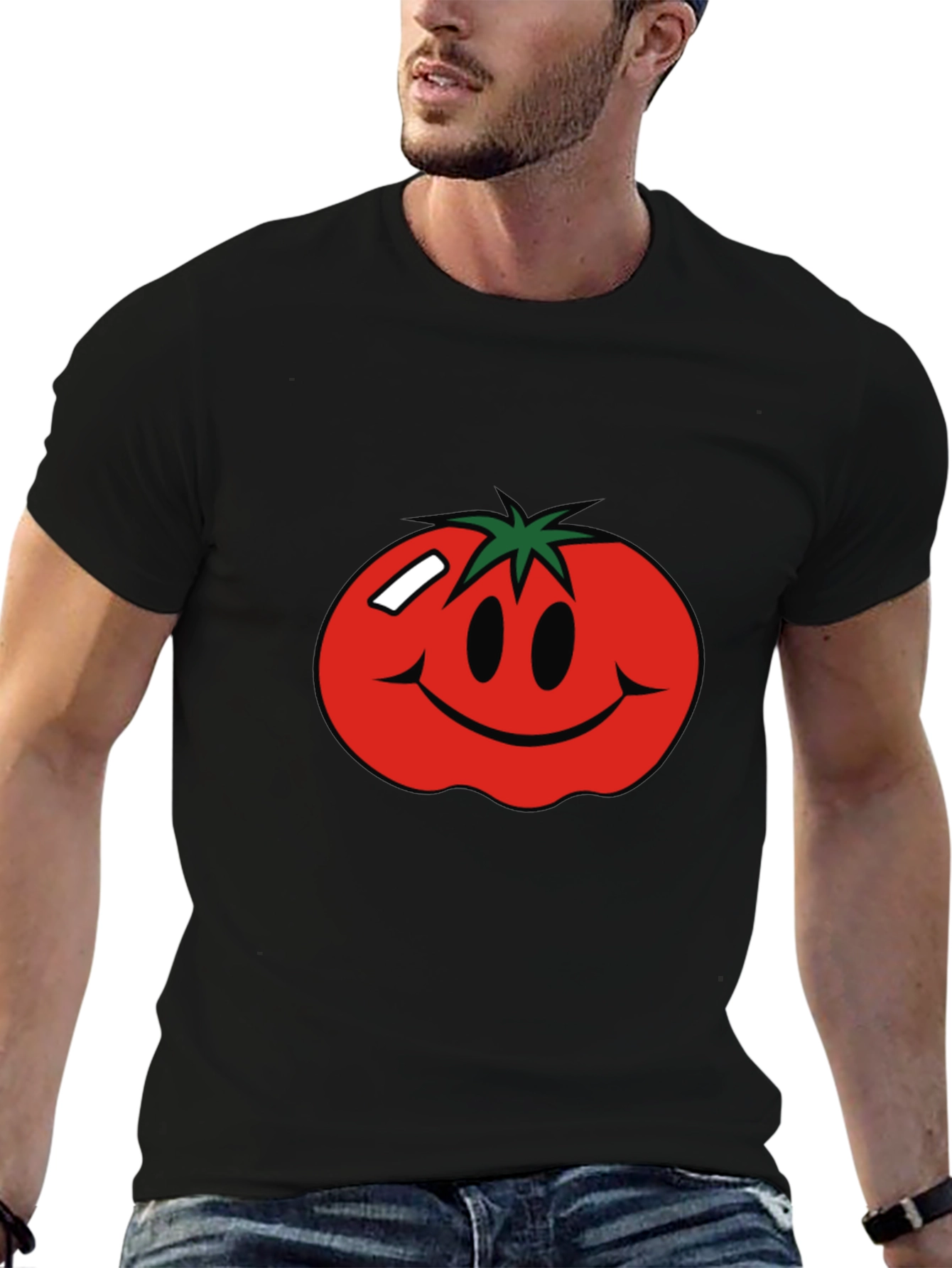 Tomato Smiley Face Graphic T-Shirt