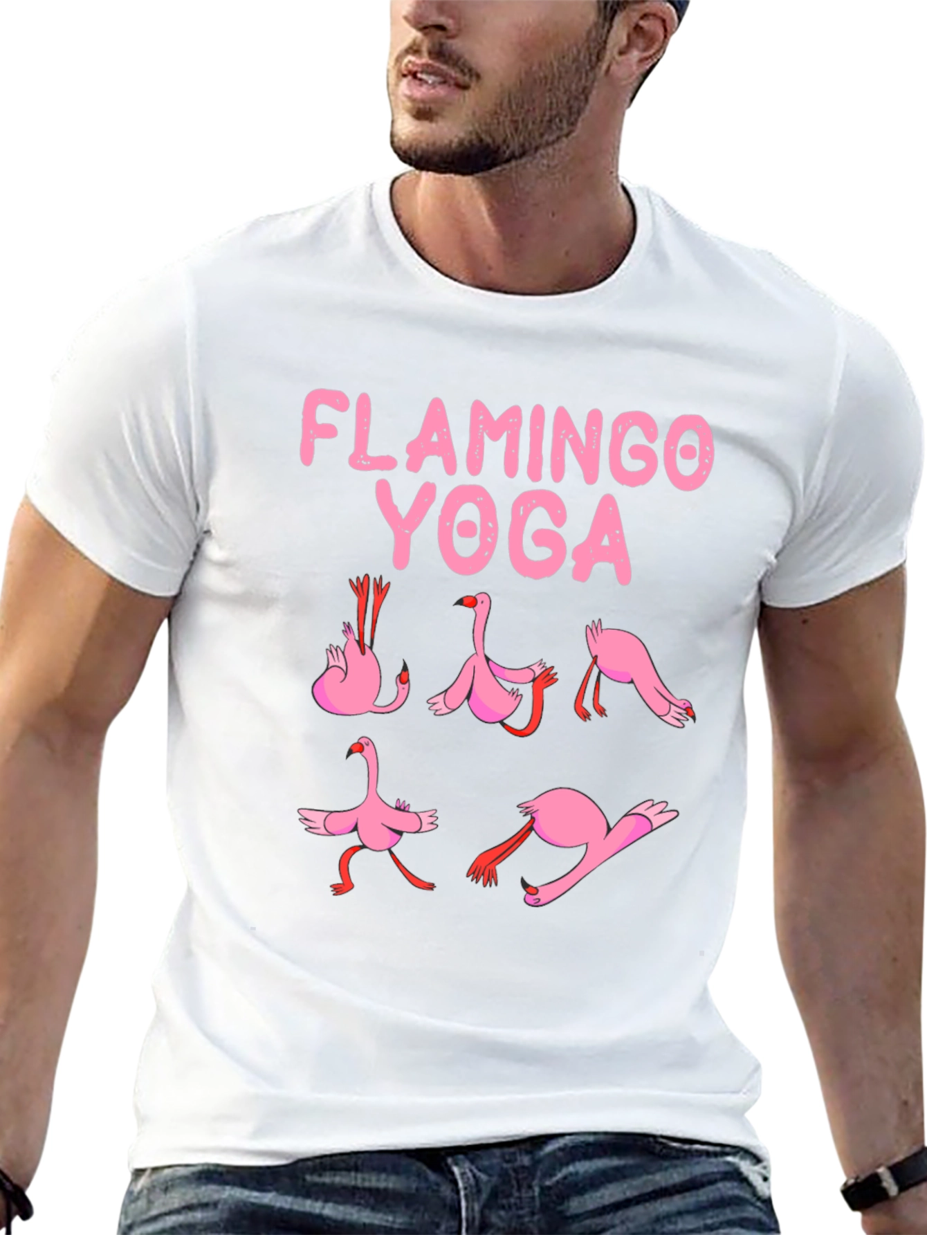 Flamingo Yoga Black T-Shirt