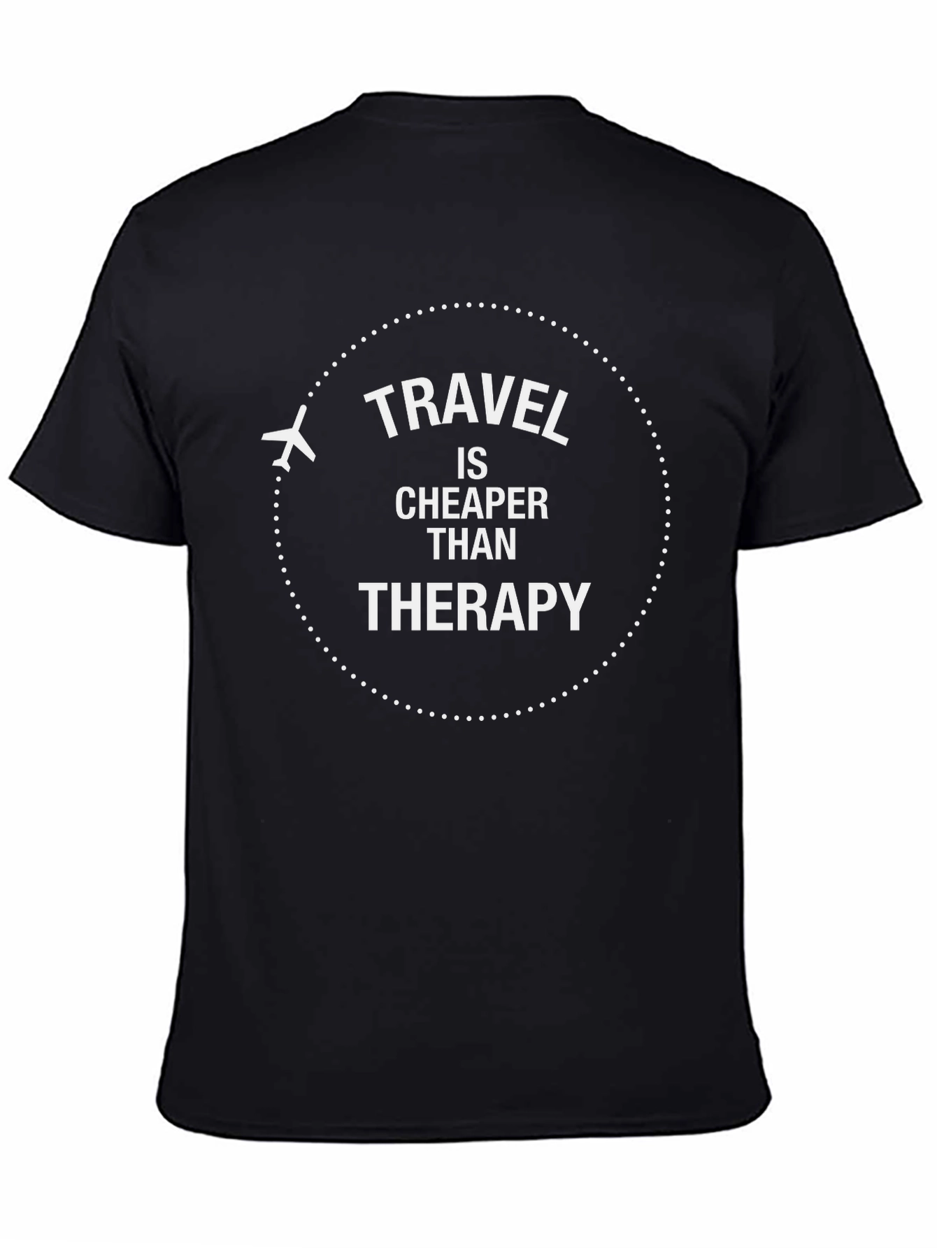 Travel Cheaper Than Therapy Black Graphic T-Shirt