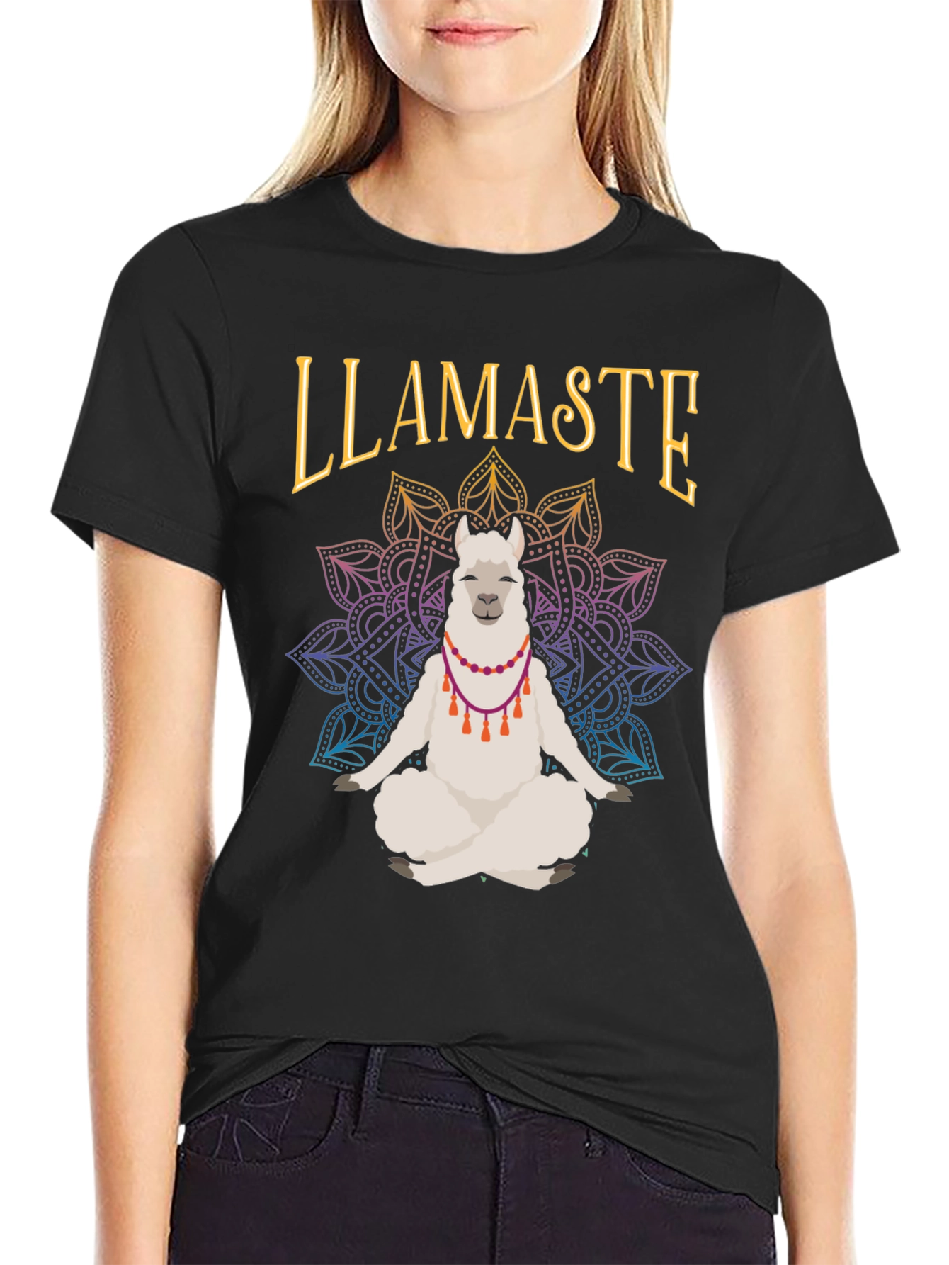 Llamaste Yoga Meditation T-Shirt Funny Llama Tee