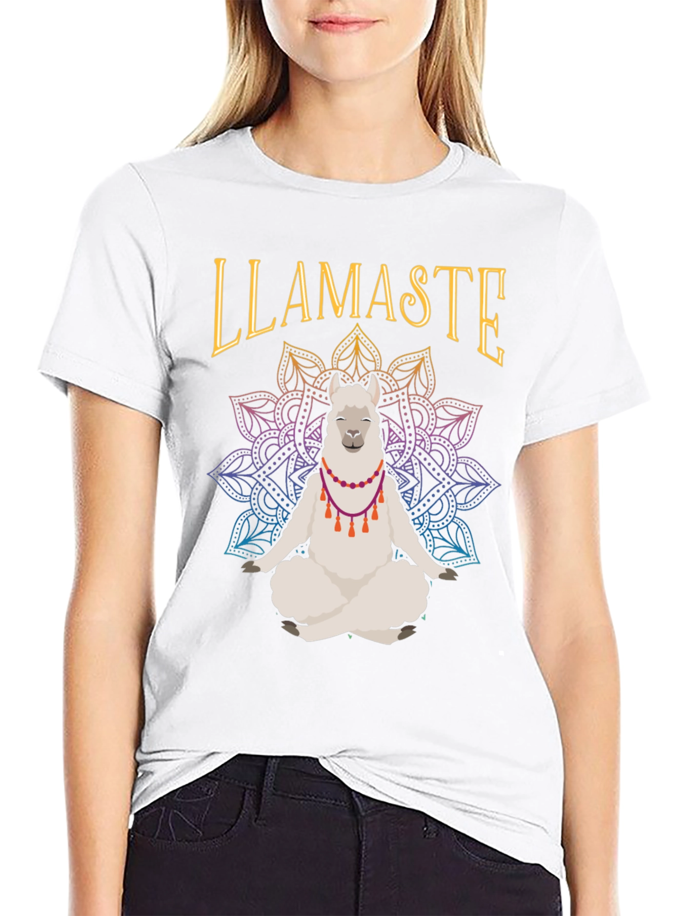 Llamaste Yoga Meditation T-Shirt Funny Llama Tee