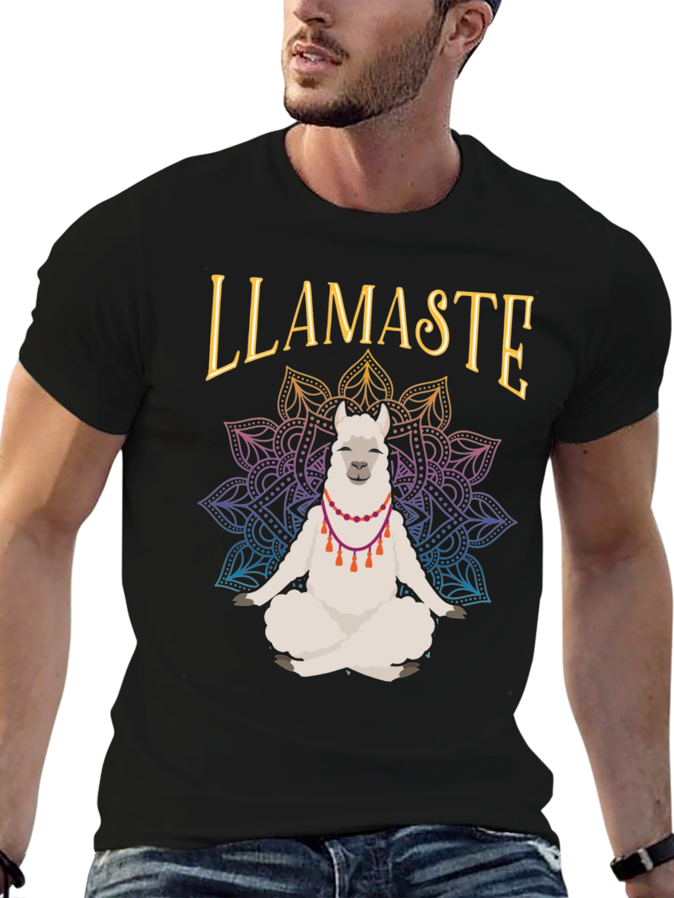 Llamaste Yoga Meditation T-Shirt Funny Llama Tee