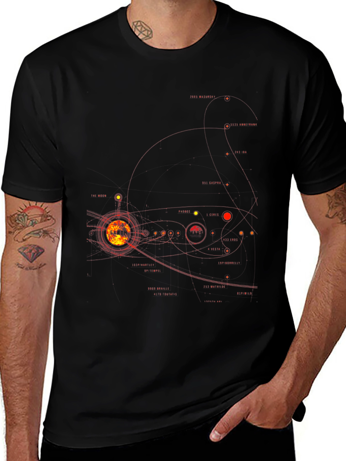 Solar System Graphic Tee - Mens Black T-Shirt