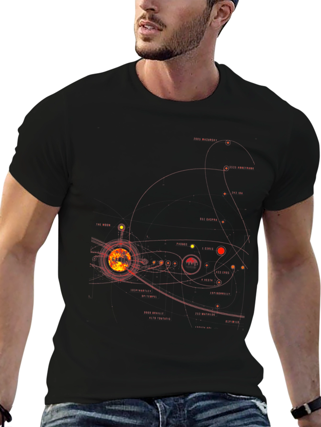 Solar System Graphic Tee - Mens Black T-Shirt
