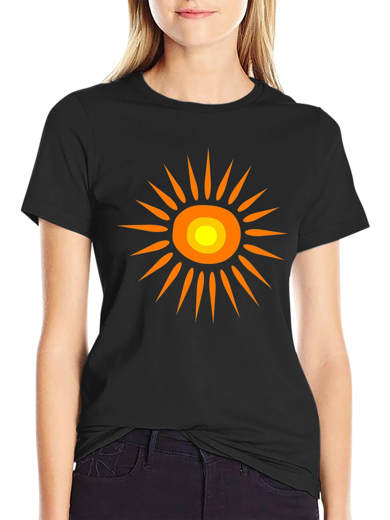 Bold Sun Graphic Tee - Black