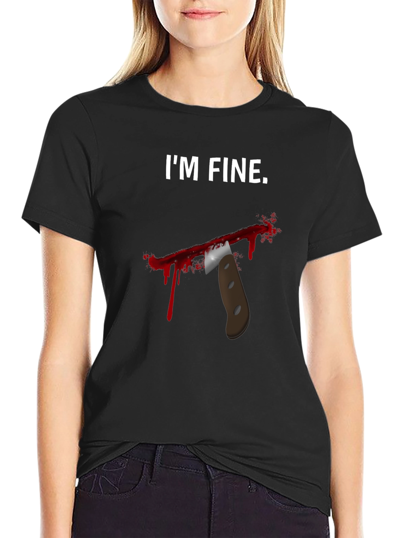 Im Fine Funny Graphic T-Shirt - Black