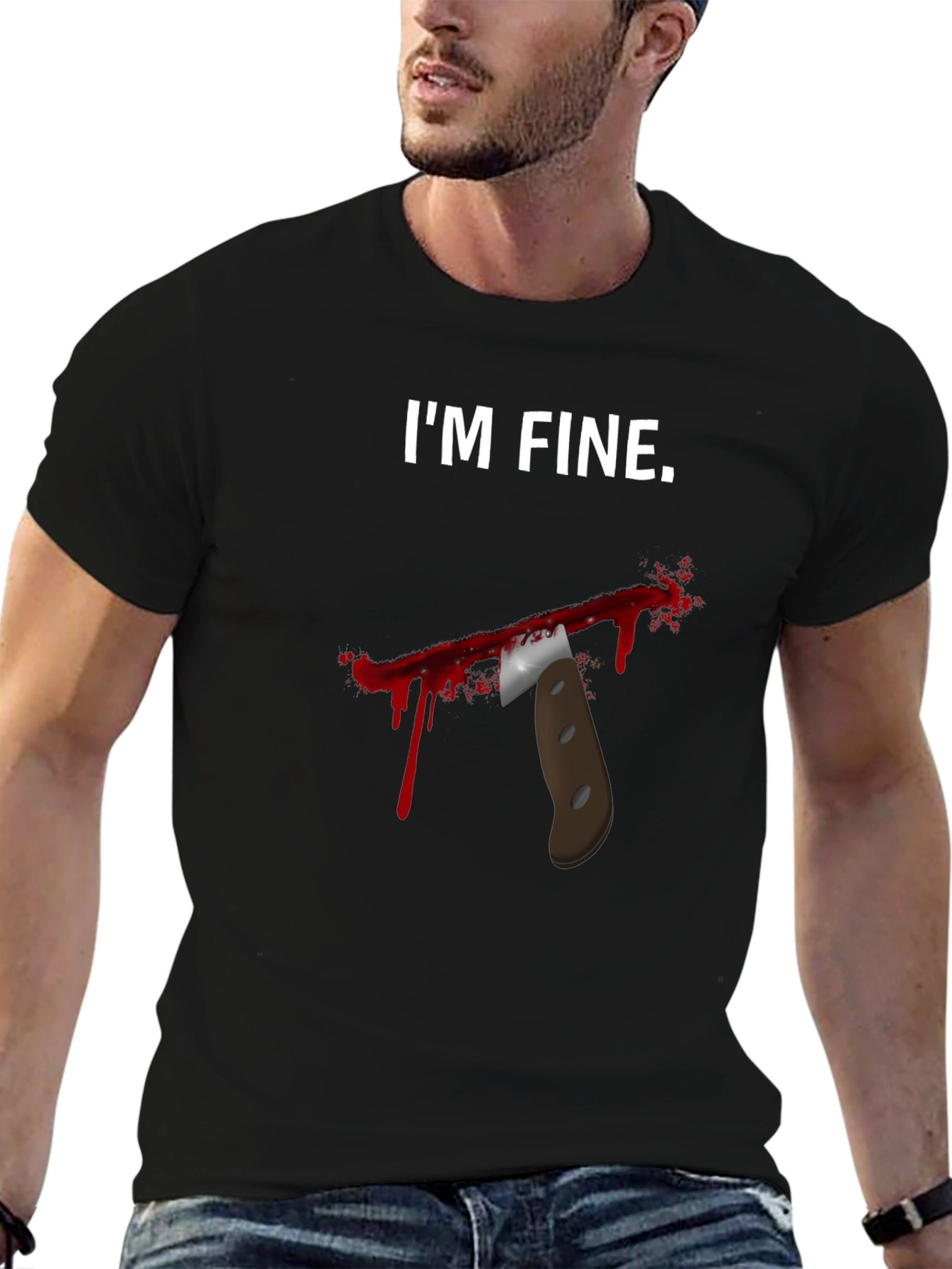 Im Fine Funny Graphic T-Shirt - Black