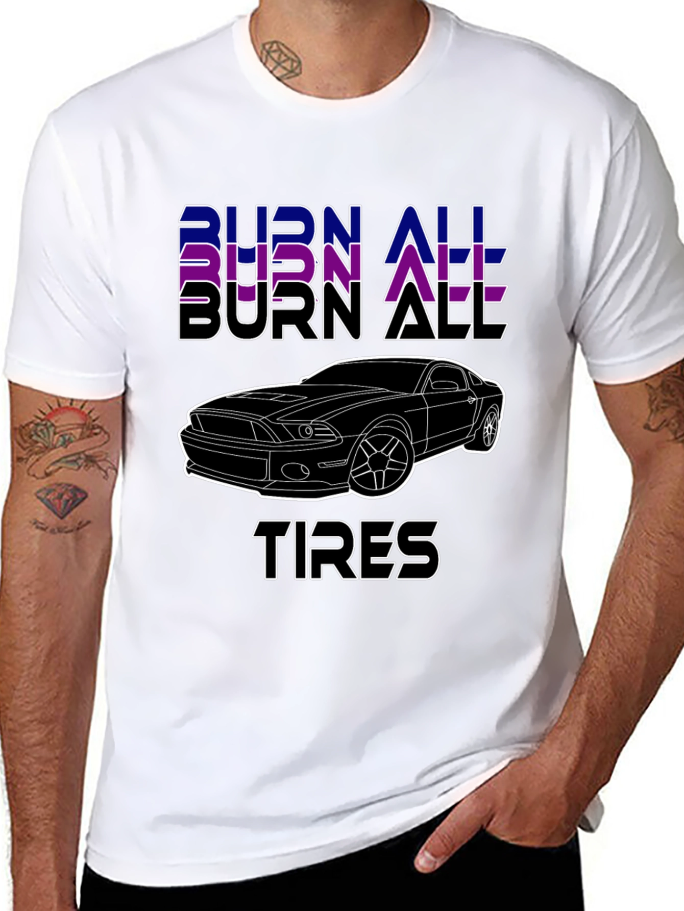 Burn All Tires Car Graphic T-Shirt