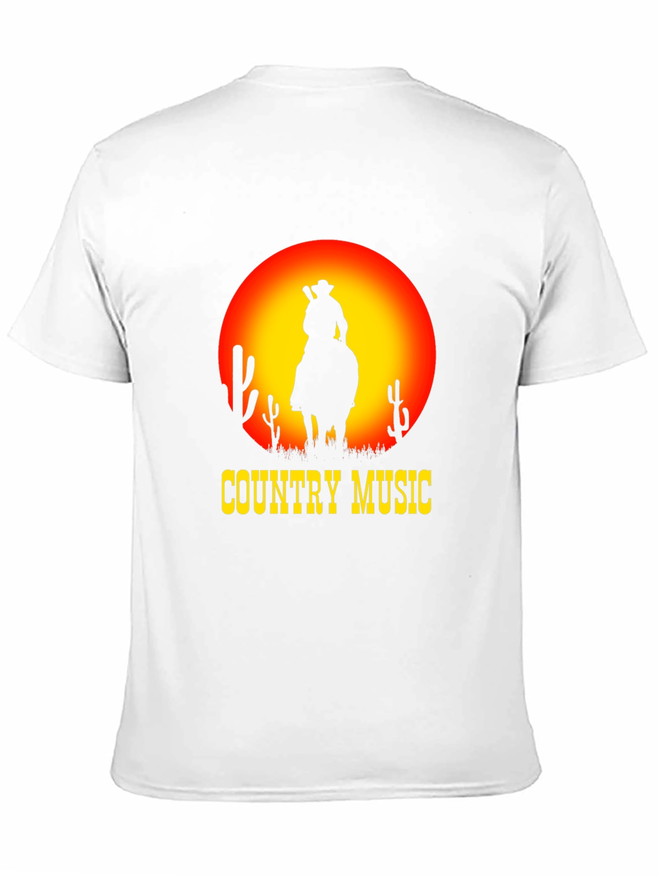 Country Music Sunset Cowboy Black T-Shirt