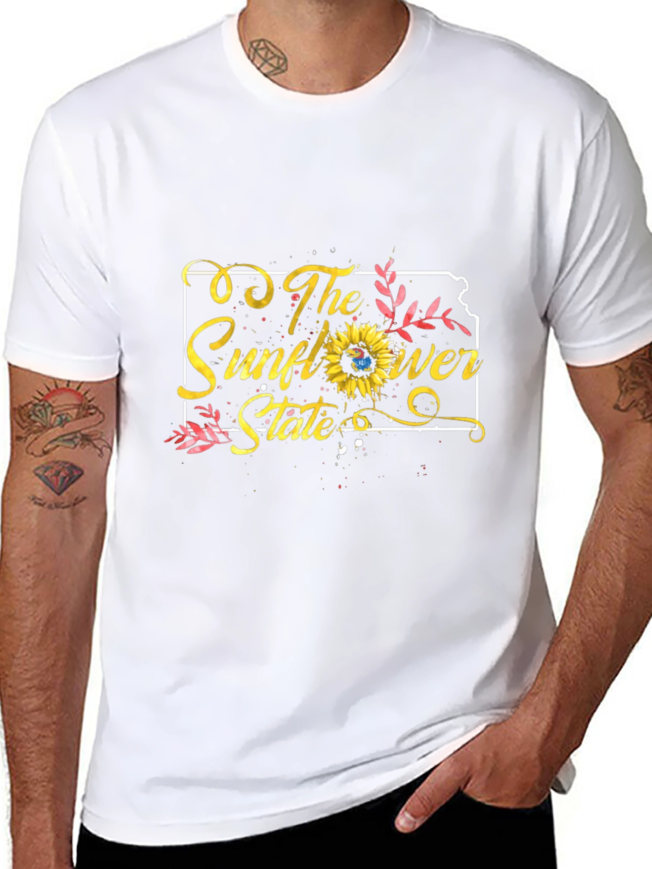 Kansas Sunflower State Black T-Shirt