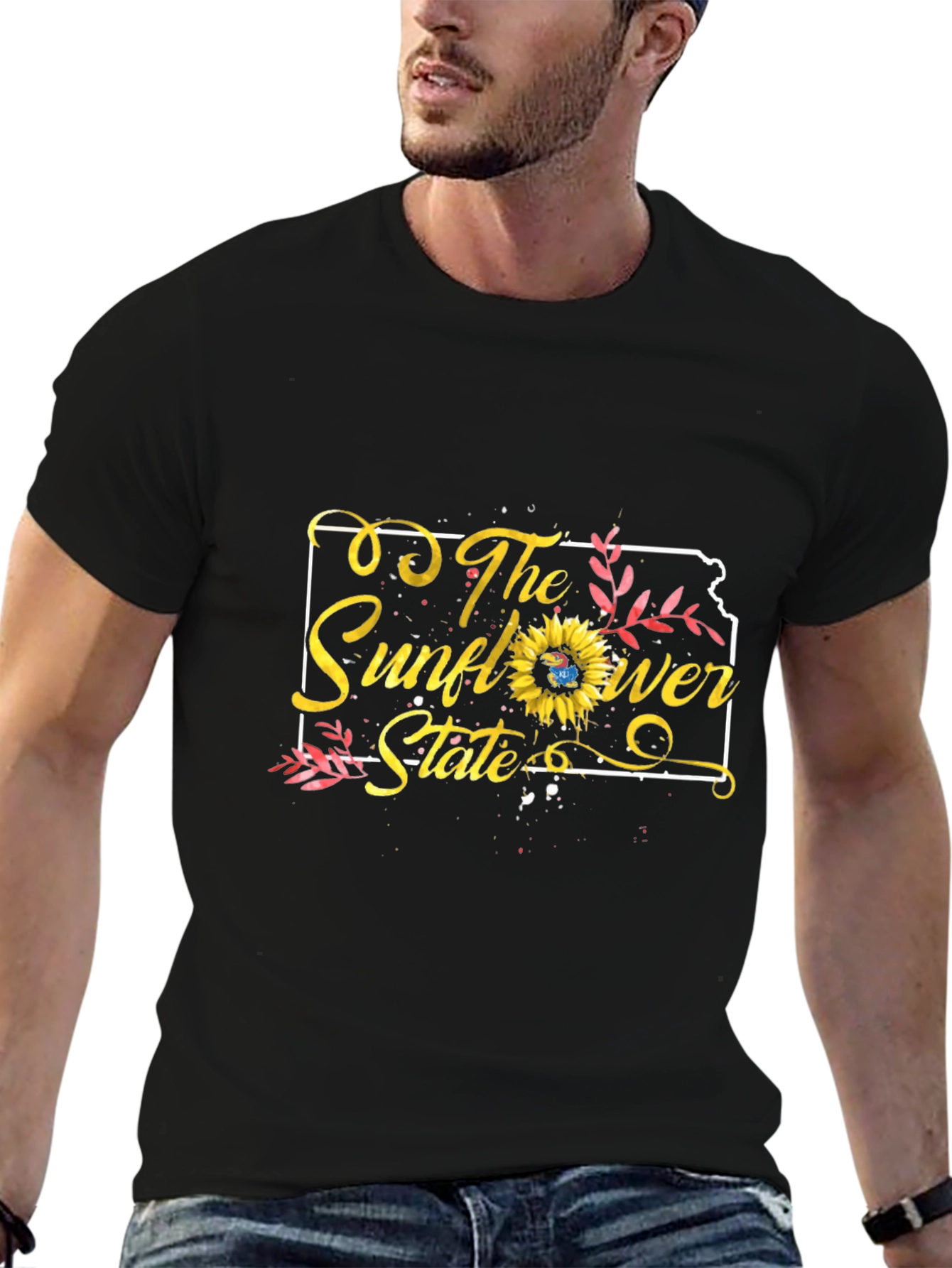 Kansas Sunflower State Black T-Shirt