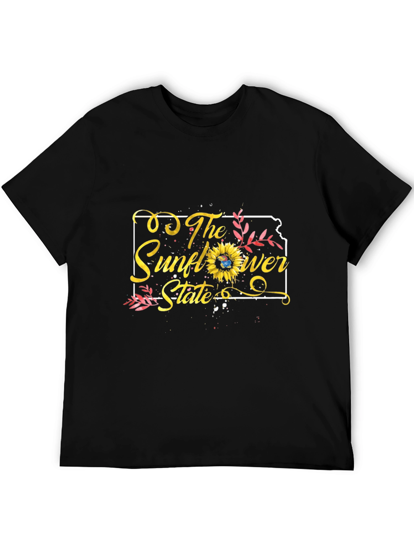 Kansas Sunflower State Black T-Shirt